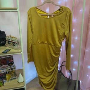 Plus Size Open-Back Ruched Dress